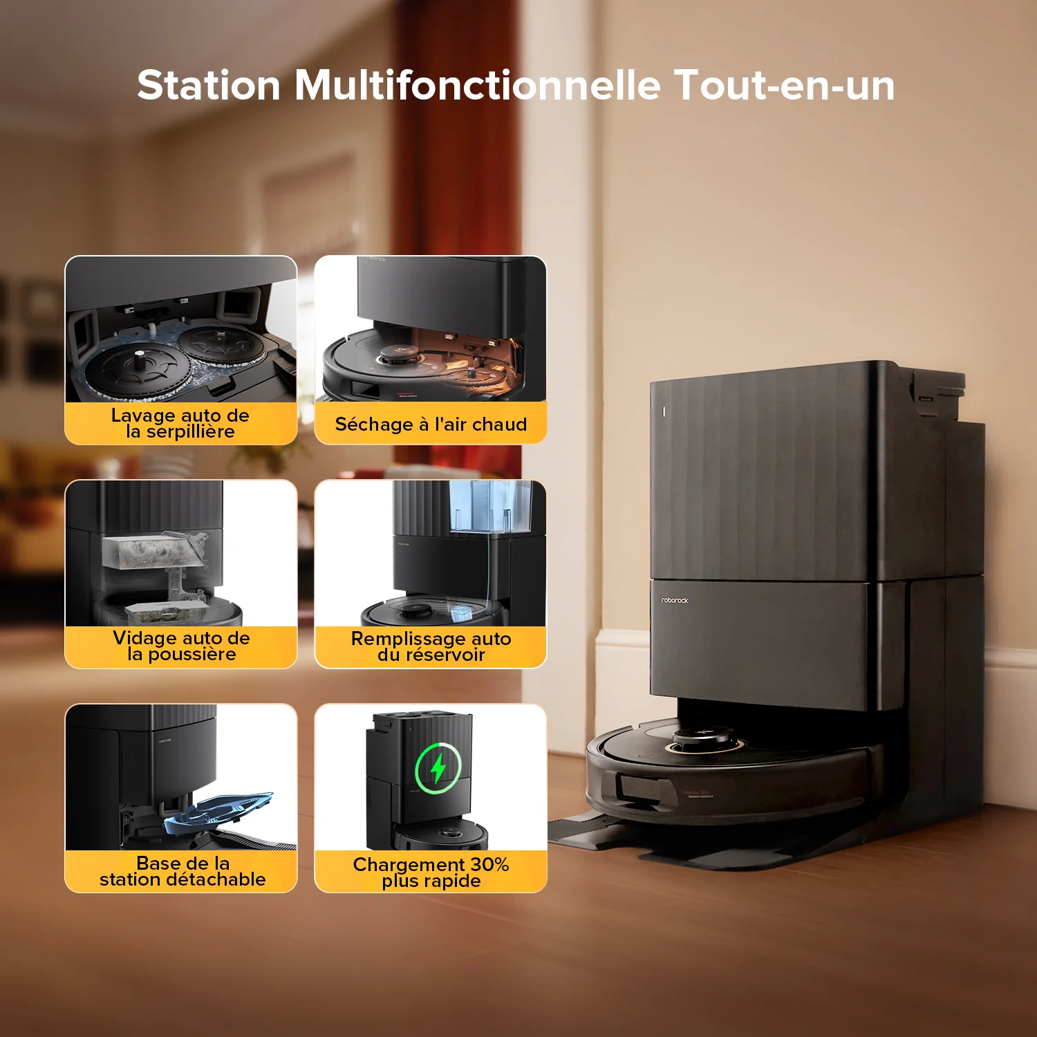 Roborock Qrevo S5V Robot Aspirateur Laveur avec station d’accueil multifonctionnelle