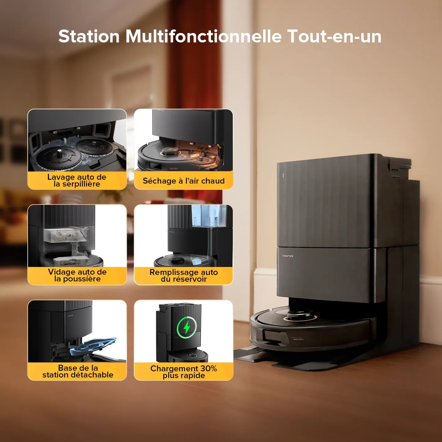 Roborock Qrevo S5V Robot Aspirateur Laveur avec station d’accueil multifonctionnelle