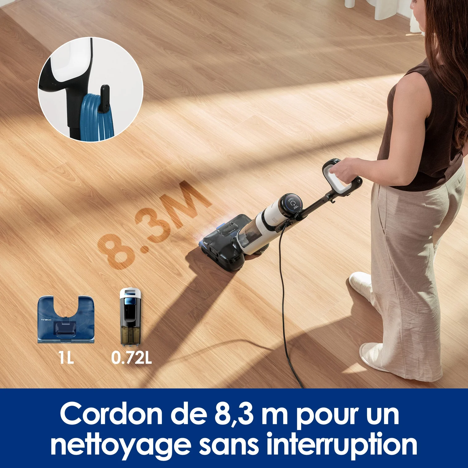 Tineco FLOOR ONE S6 Stretch Steam Aspirateur-laveur humide et sec tout-en-un