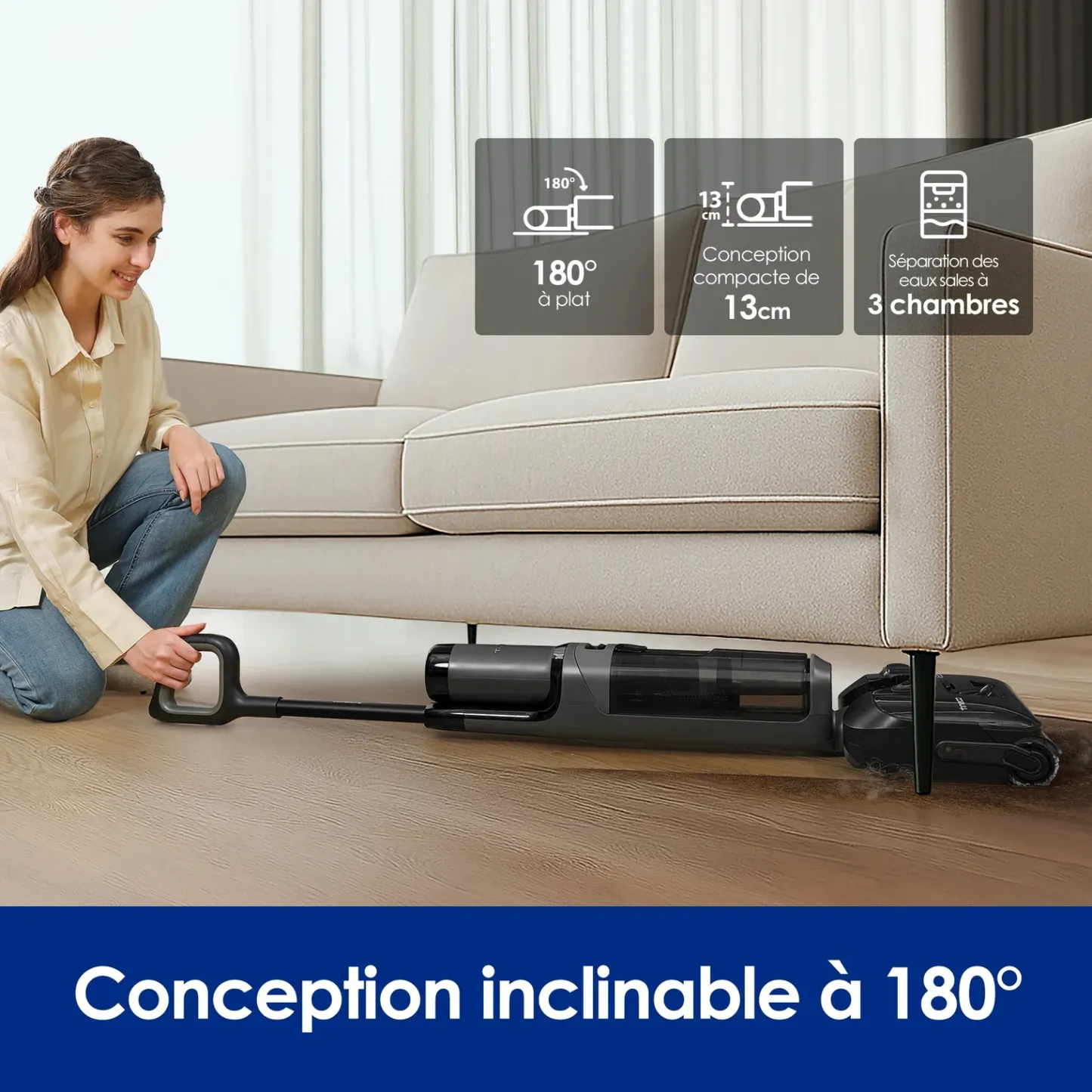 Tineco FLOOR ONE i6 Stretch Aspirateur Sec et Humide