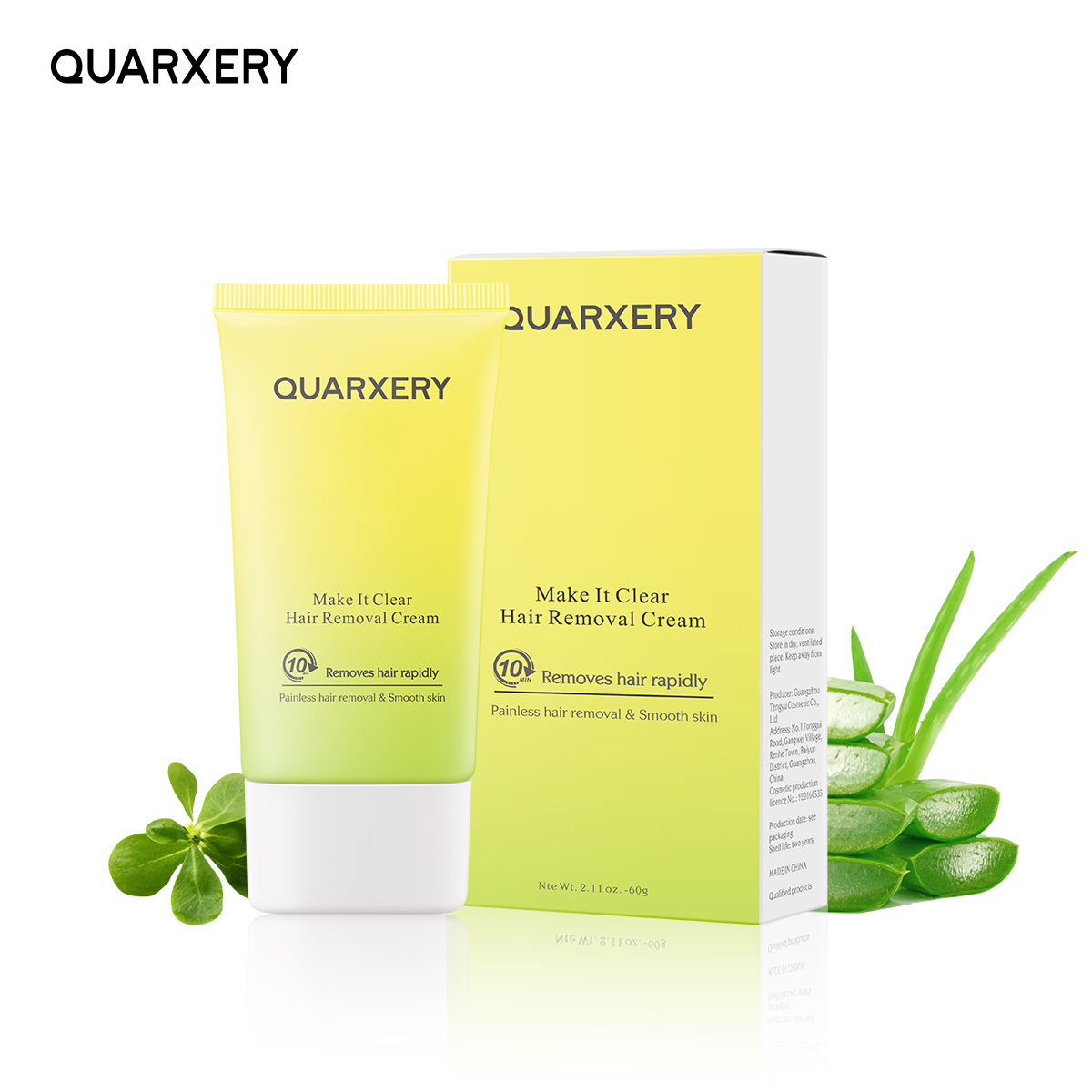 QUARXERY Creme Depilatório: Remoção Rápida em 10 Minutos, Painless e Pele Suave