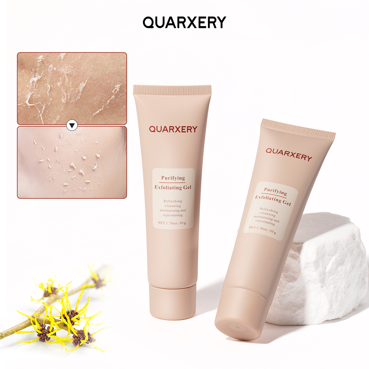 【TT】QUARXERY Gel Esfoliante Purificante Global - TexturaRefrescante com Extratos Vegetais para Pele Limpa e Suave 50g