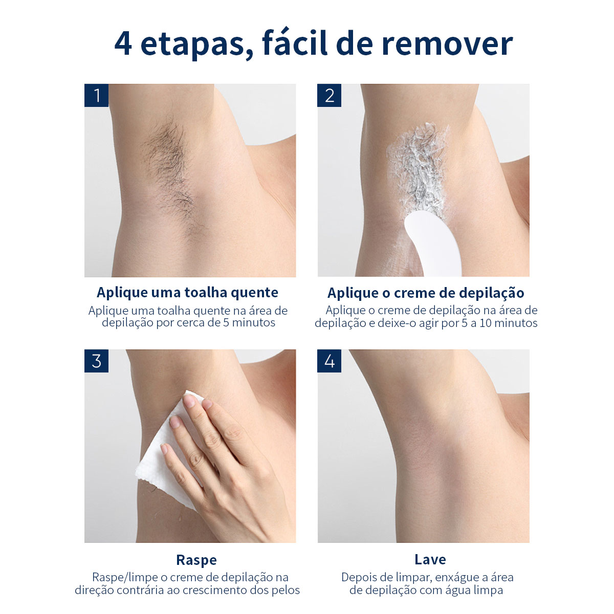 QUARXERY Creme Depilatório: Remoção Rápida em 10 Minutos, Painless e Pele Suave