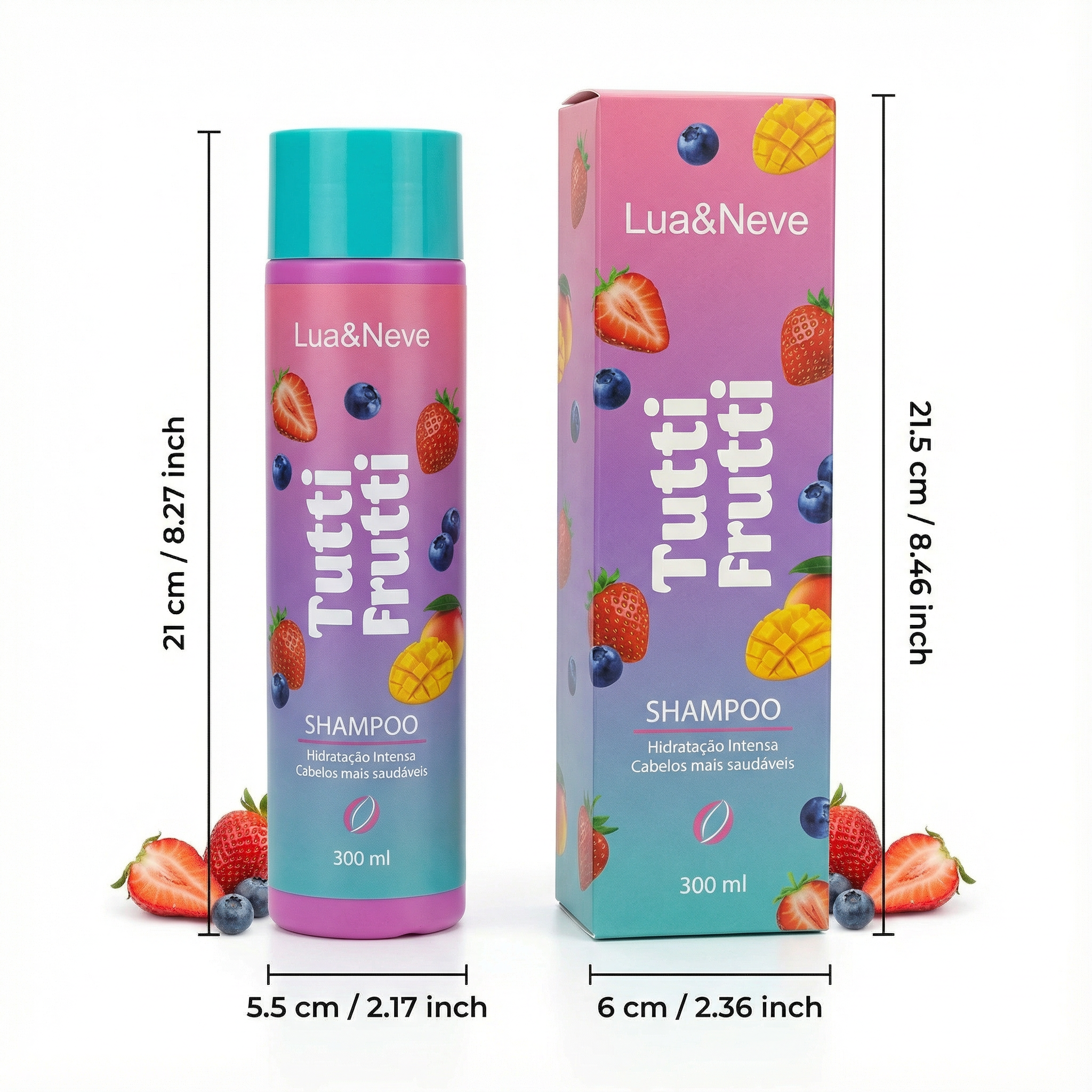 Shampoo Tutti Frutti 300ml: Limpeza Suave Diária com Fragrância de Frutas Mistas