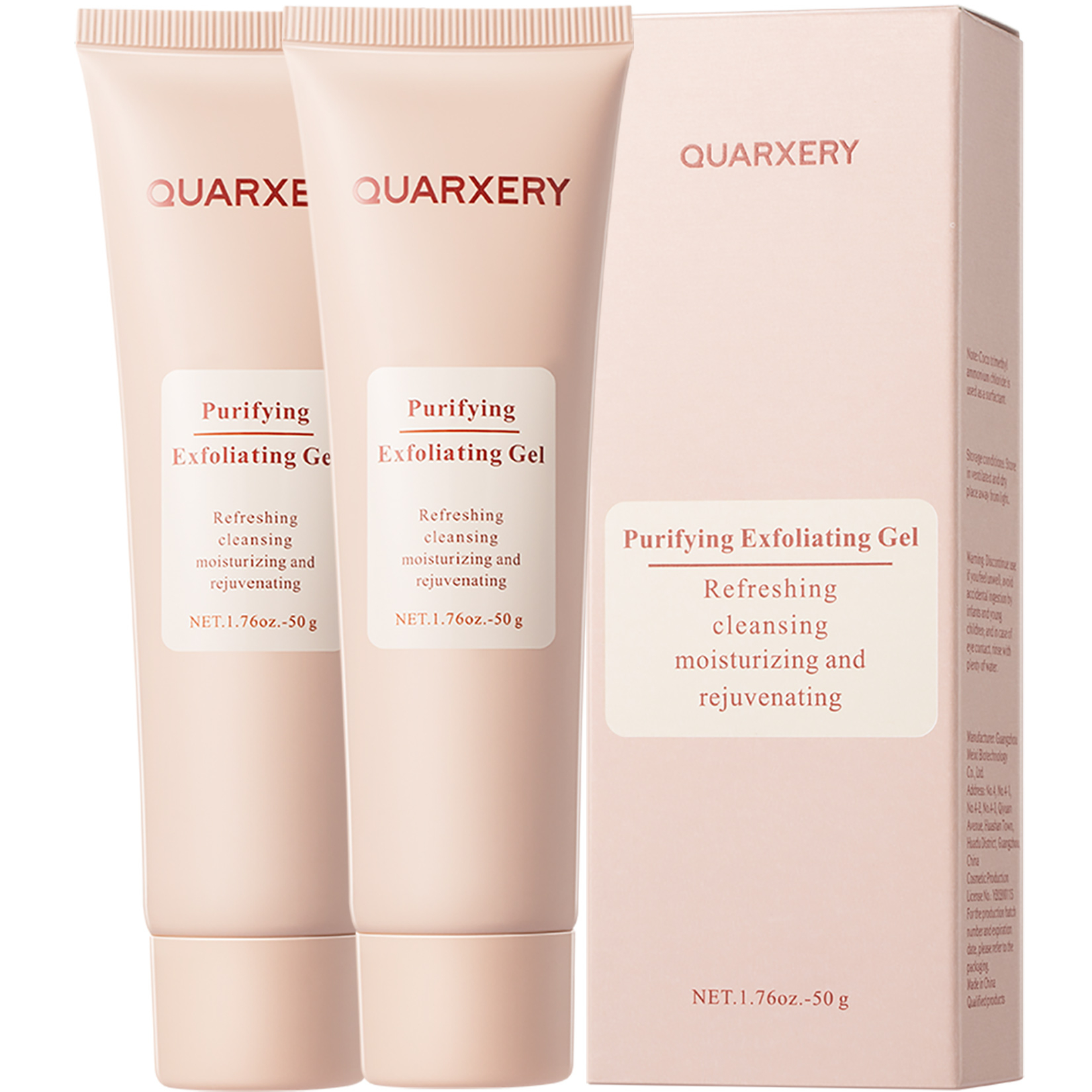 QUARXERY Gel Exfoliante Facial y Corporal Suave con Niacinamida - Iluminador y Reductor de Poros 2unidades