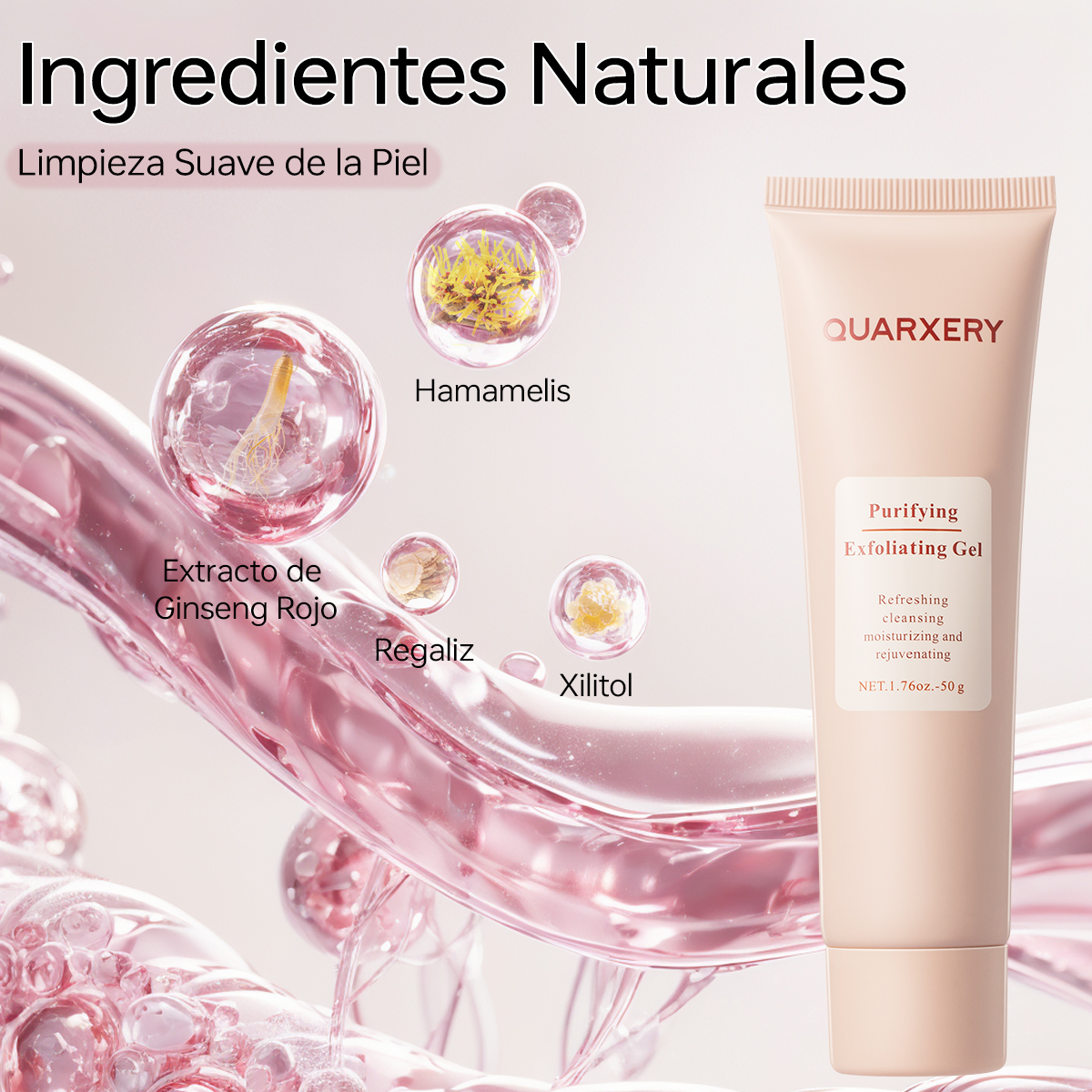 QUARXERY Gel Exfoliante Facial y Corporal Suave con Niacinamida - Iluminador y Reductor de Poros 2unidades