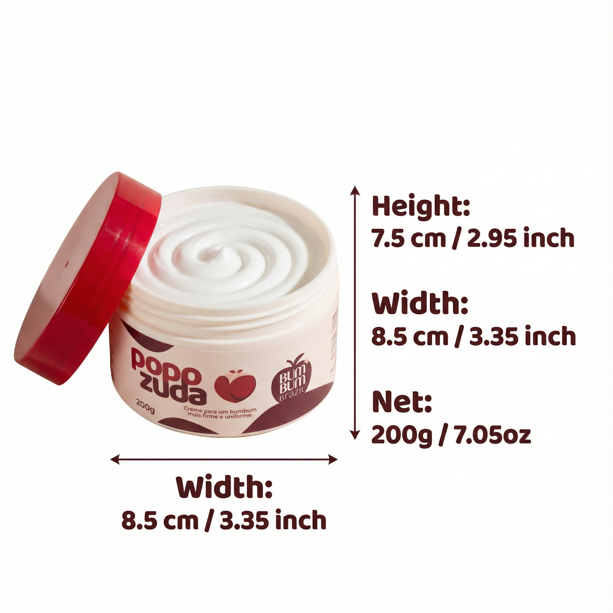 Creme Popozuda para Bumbum: Firmeza + Uniformidade da Pele, Cuidado Especial para a Hidratação Suave