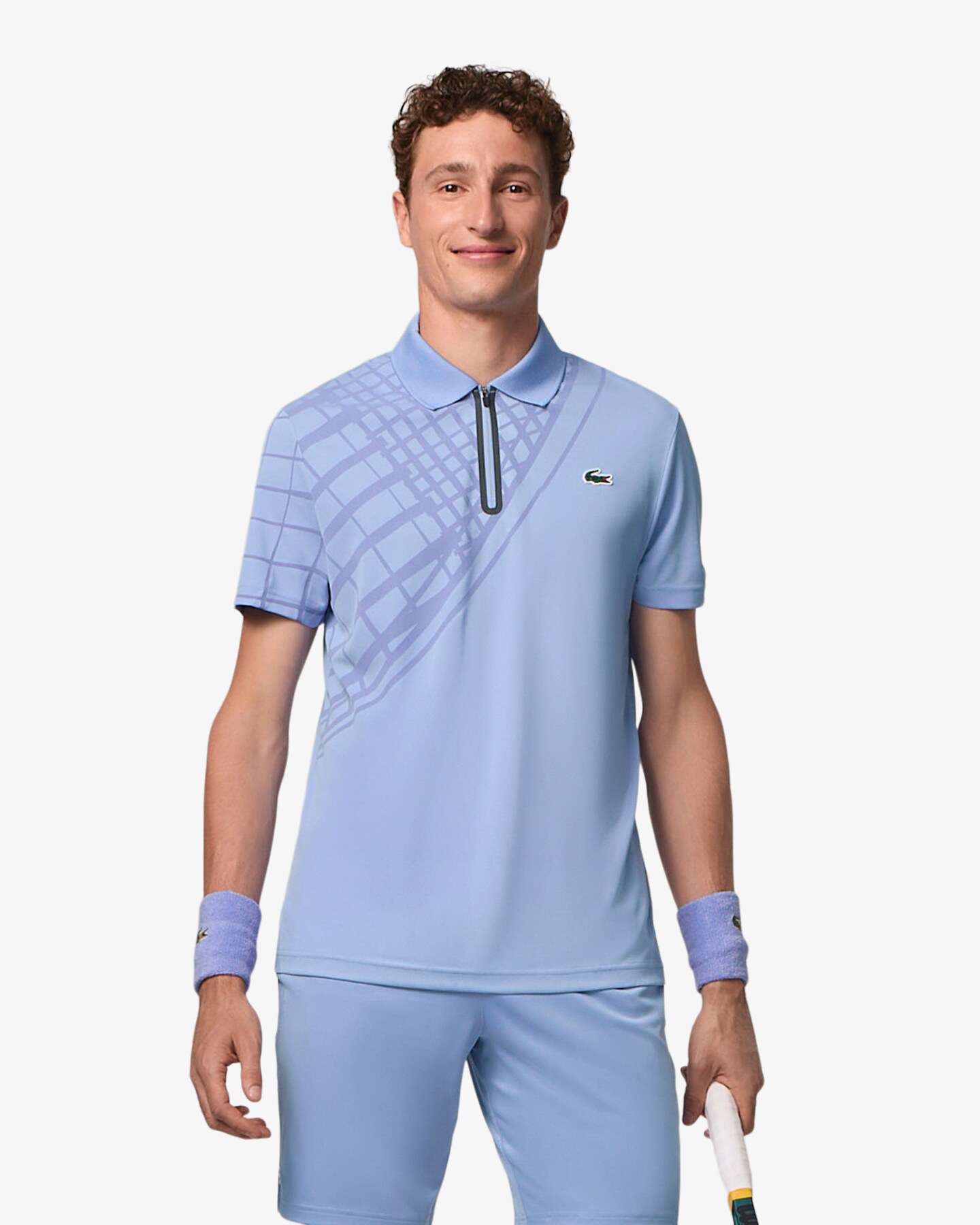 Ultra Dry Printed Slim Fit Tennis Polo - Purple 5QD