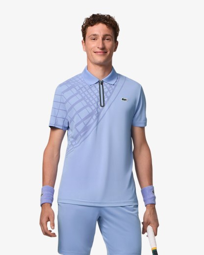 Ultra Dry Printed Slim Fit Tennis Polo - Purple 5QD
