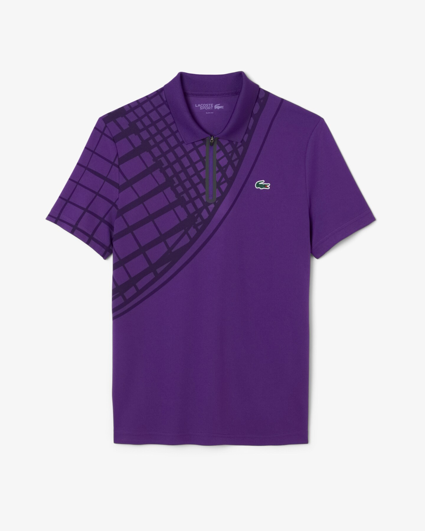 Ultra Dry Printed Slim Fit Tennis Polo - Purple HXL