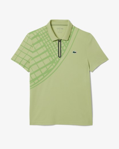 Ultra Dry Printed Slim Fit Tennis Polo - Green