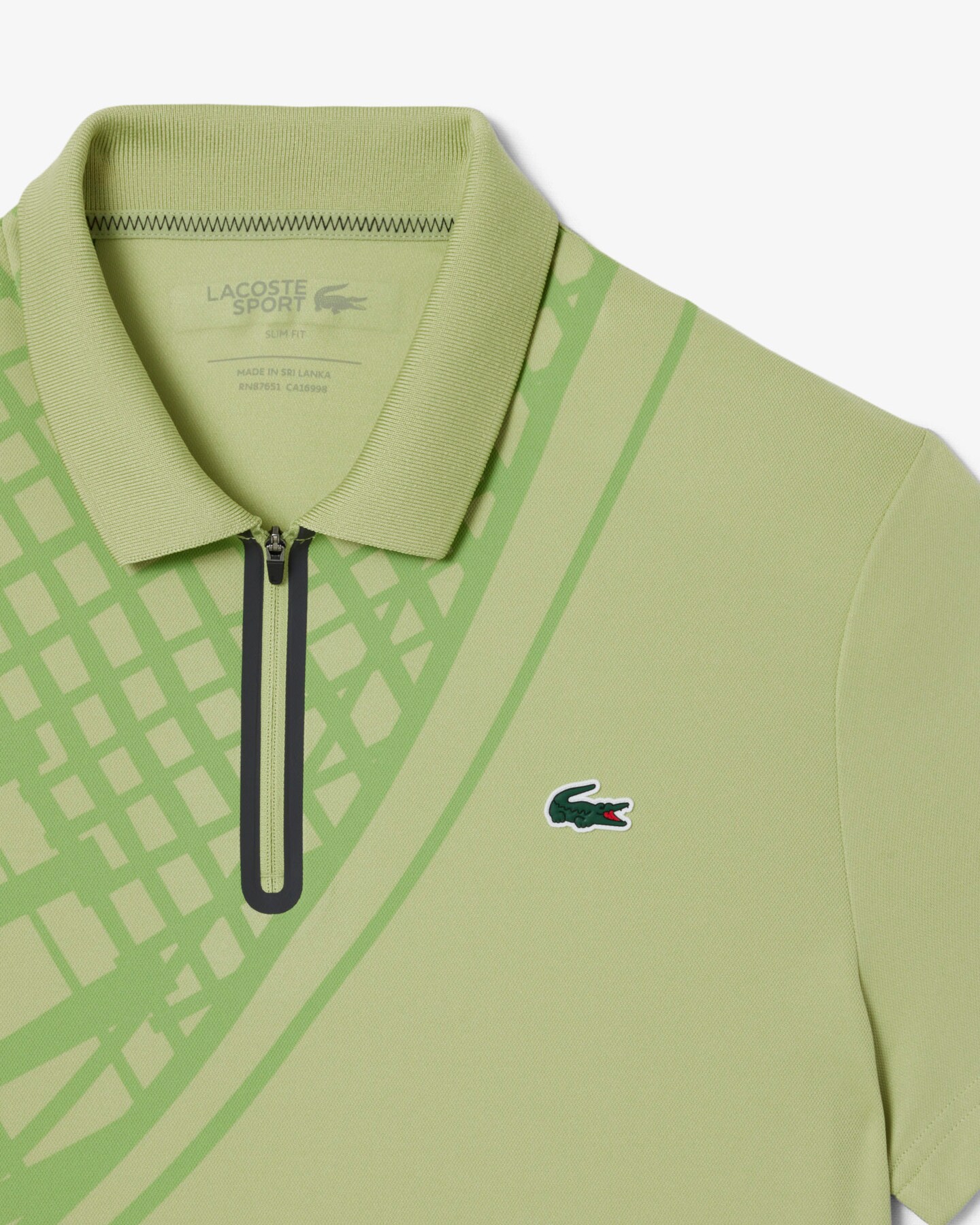 Ultra Dry Printed Slim Fit Tennis Polo - Green