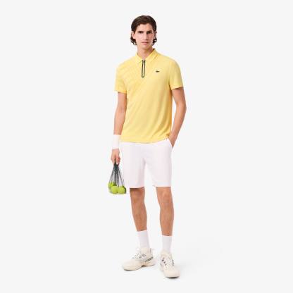 Ultra Dry Printed Slim Fit Tennis Polo - Pastel yellow
