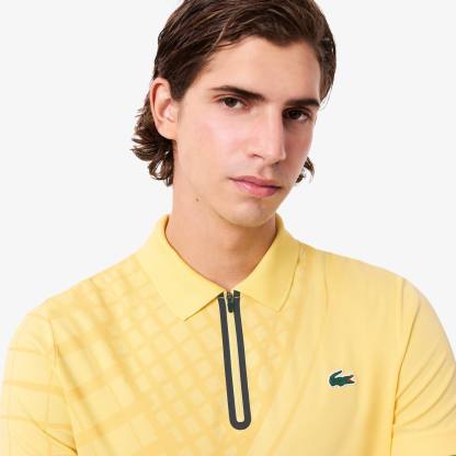 Ultra Dry Printed Slim Fit Tennis Polo - Pastel yellow