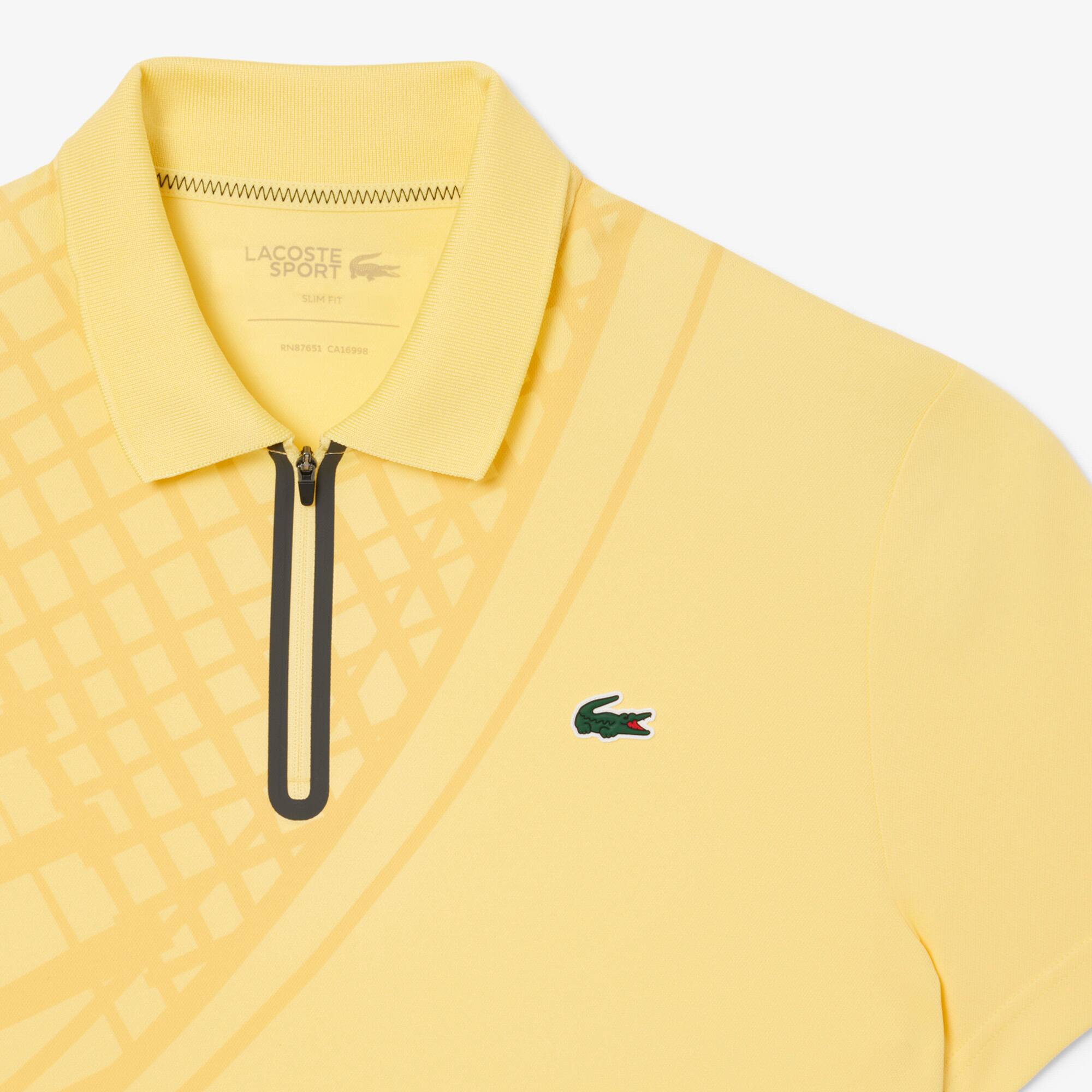 Ultra Dry Printed Slim Fit Tennis Polo - Pastel yellow