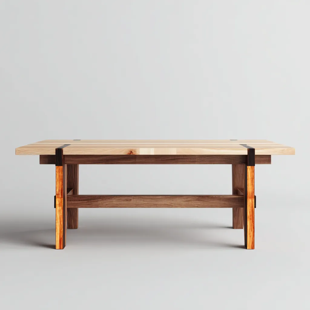 Table à manger bois massif 160x80x75 cm - bois naturel - pour salle à manger - style moderne-Nicheuse