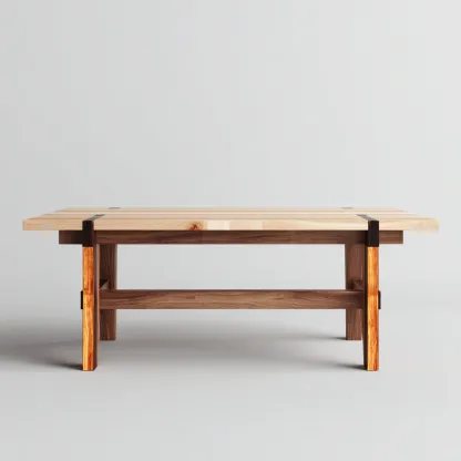 Table à manger bois massif 160x80x75 cm - bois naturel - pour salle à manger - style moderne-Nicheuse