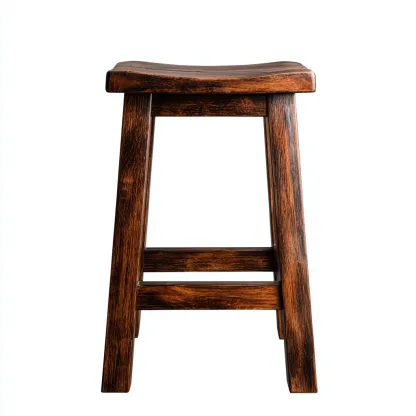 Tabouret de bar bois massif 40x35x70 cm - brun foncé - style rustique - adapté à salle à manger-Nicheuse