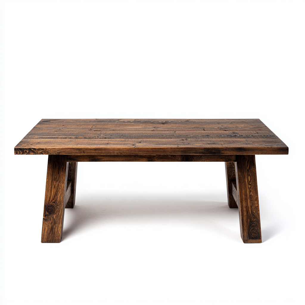 Table à manger bois massif 200x90x75 cm - bois foncé - pour salle à manger - style rustique-Nicheuse