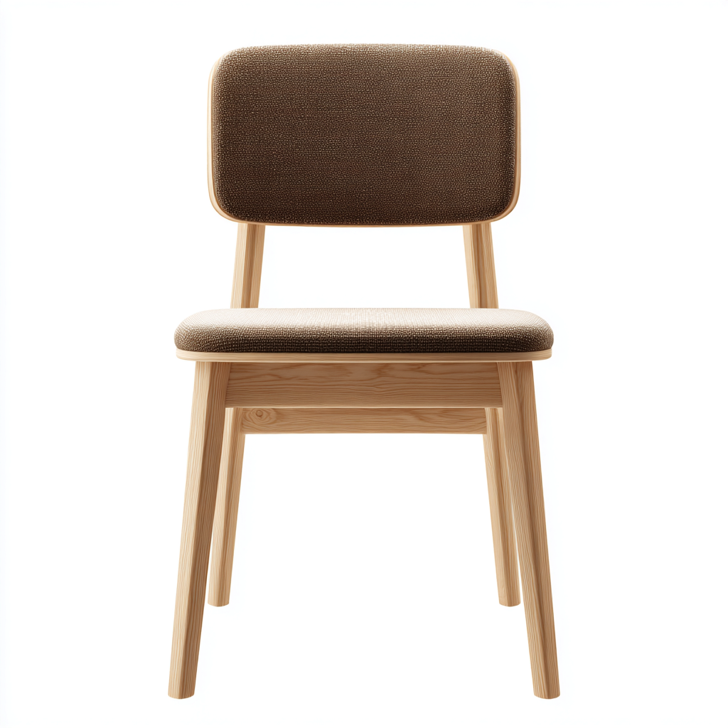 Chaise de salle à manger bois et tissu 45x50x85 cm - beige et marron - style moderne - adaptée à salle à manger-Nicheuse