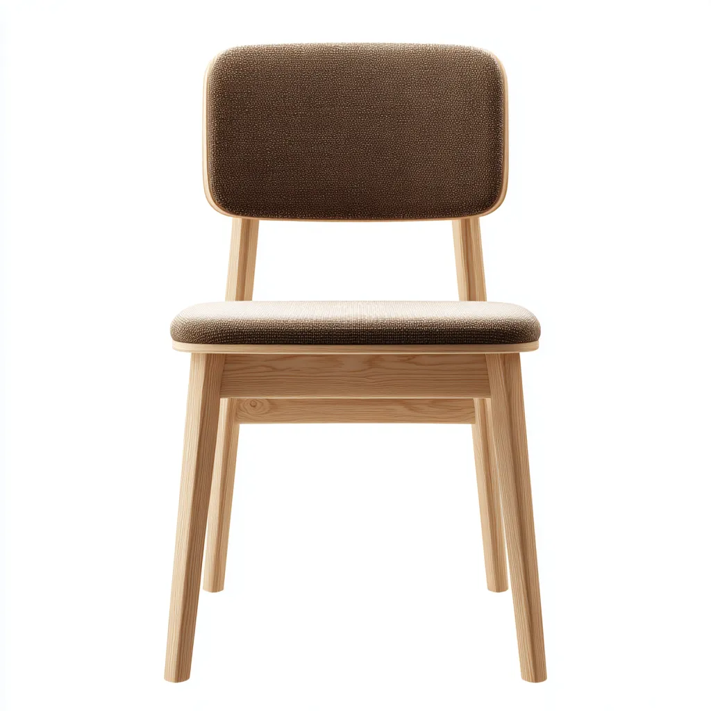 Chaise de salle à manger bois et tissu 45x50x85 cm - beige et marron - style moderne - adaptée à salle à manger-Nicheuse