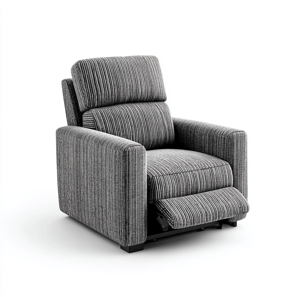 Fauteuil relax en tissu 88x92x104 cm - gris - design contemporain adapté au salon-Nicheuse