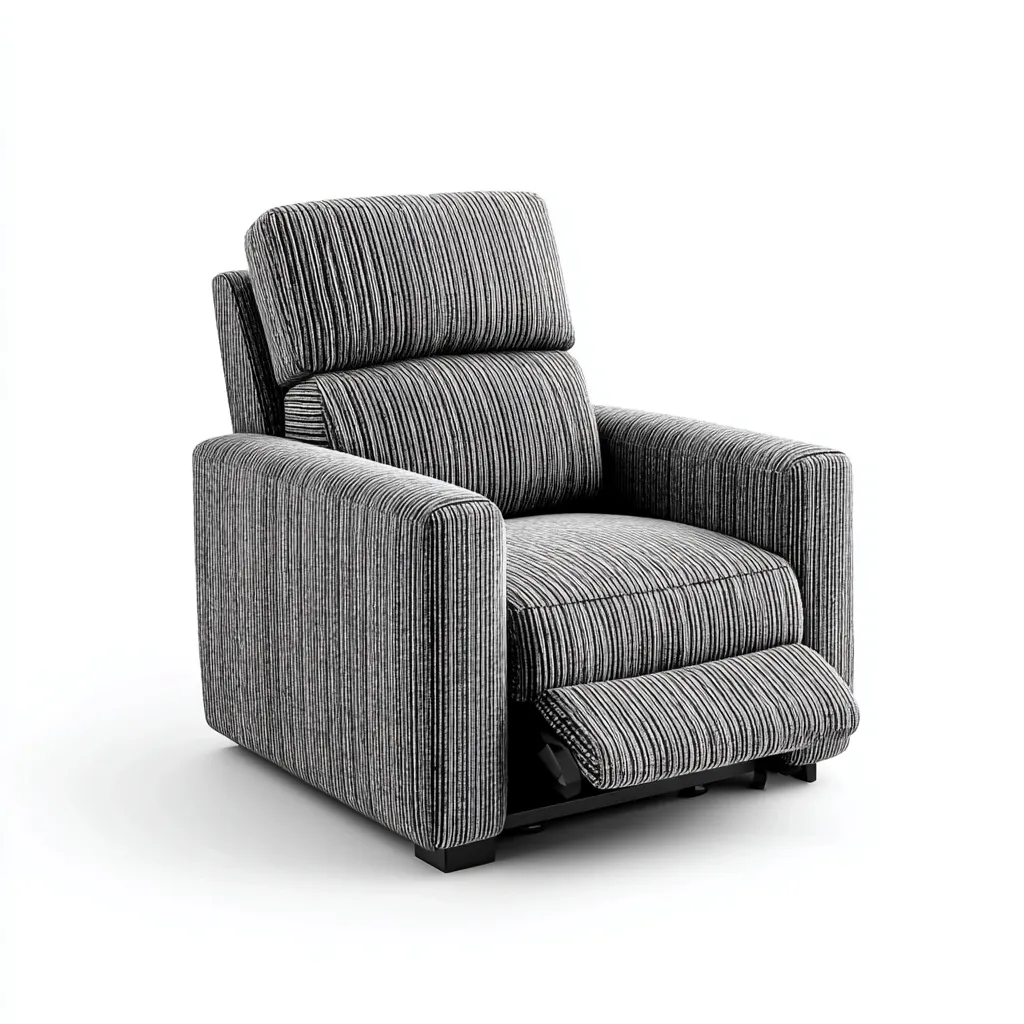 Fauteuil relax en tissu 88x92x104 cm - gris - design contemporain adapté au salon-Nicheuse