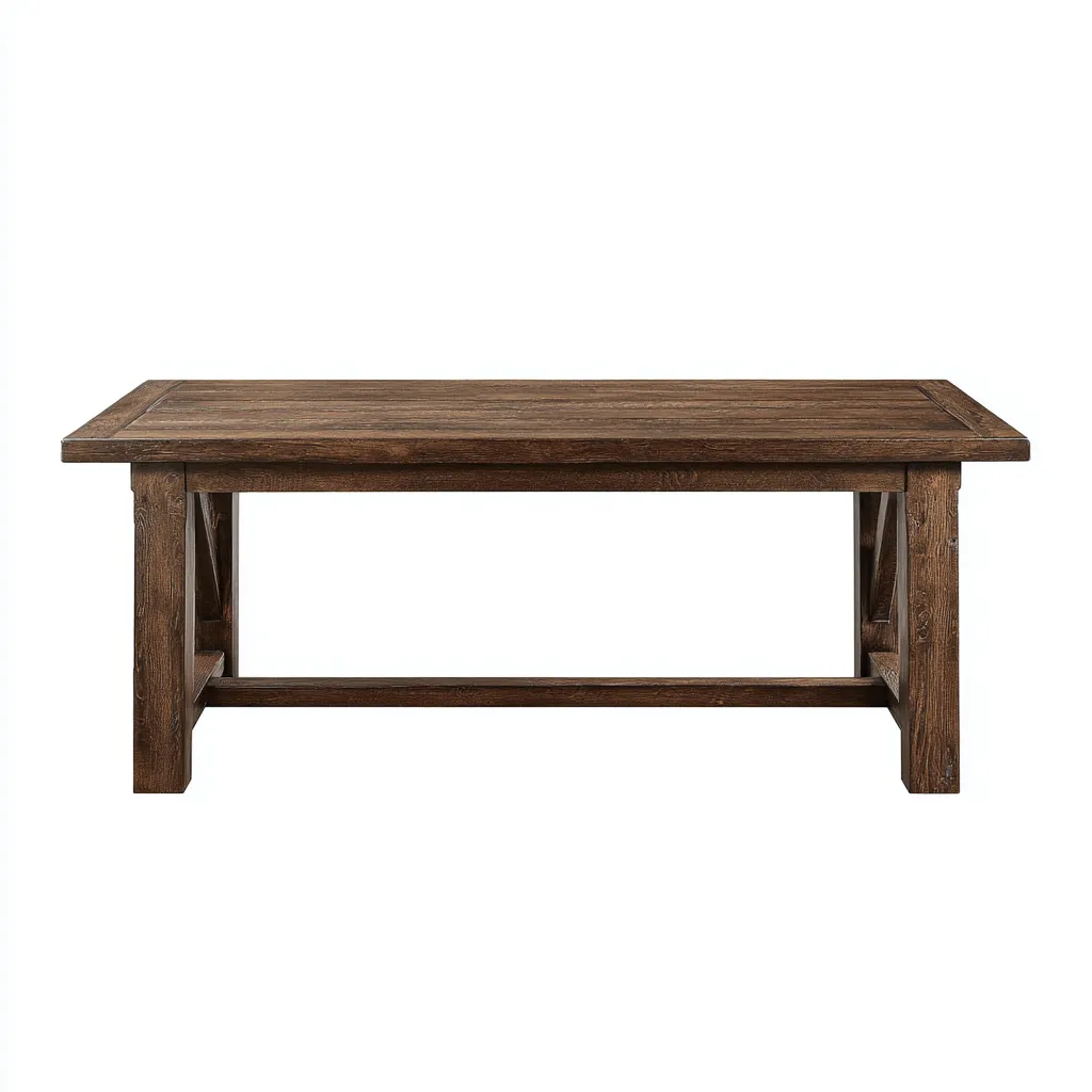 Table à manger bois massif 180x90x75 cm - bois foncé - pour salle à manger - style rustique-Nicheuse