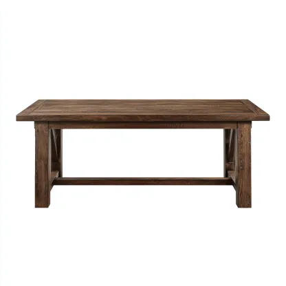 Table à manger bois massif 180x90x75 cm - bois foncé - pour salle à manger - style rustique-Nicheuse