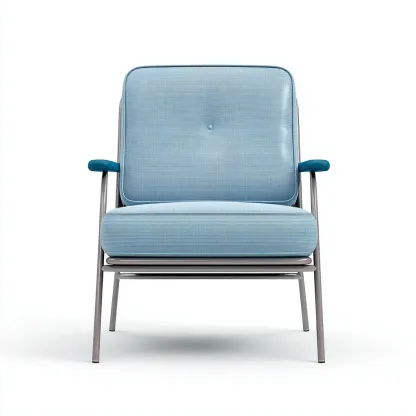 Fauteuil de jardin aluminium et similicuir 62x60x82 cm - bleu - gris - adapté à l'extérieur - design moderne-Nicheuse