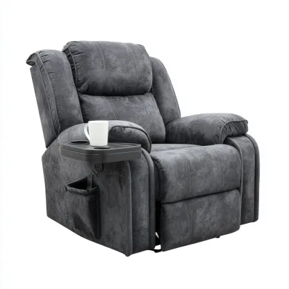 Fauteuil relax en tissu 94x102x110 cm - gris foncé - design moderne adapté au salon-Nicheuse
