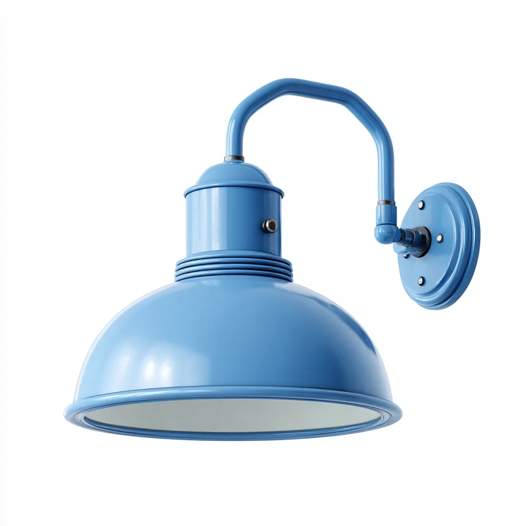 Applique murale métal 30x25x35 cm - bleu - style industriel pour extérieur-Nicheuse