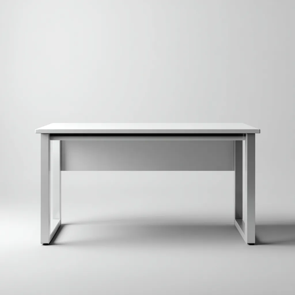 Bureau en bois et métal 140x70x75 cm - blanc - design minimaliste - adapté au bureau-Nicheuse