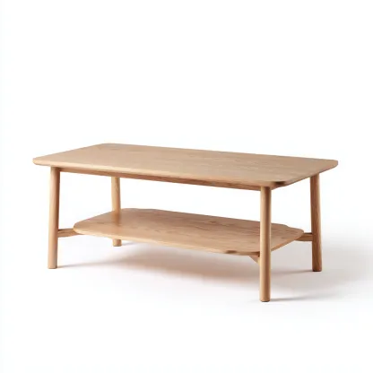 Table basse - bois - 105x55x42 cm - chêne clair - pour salon - style scandinave-Nicheuse