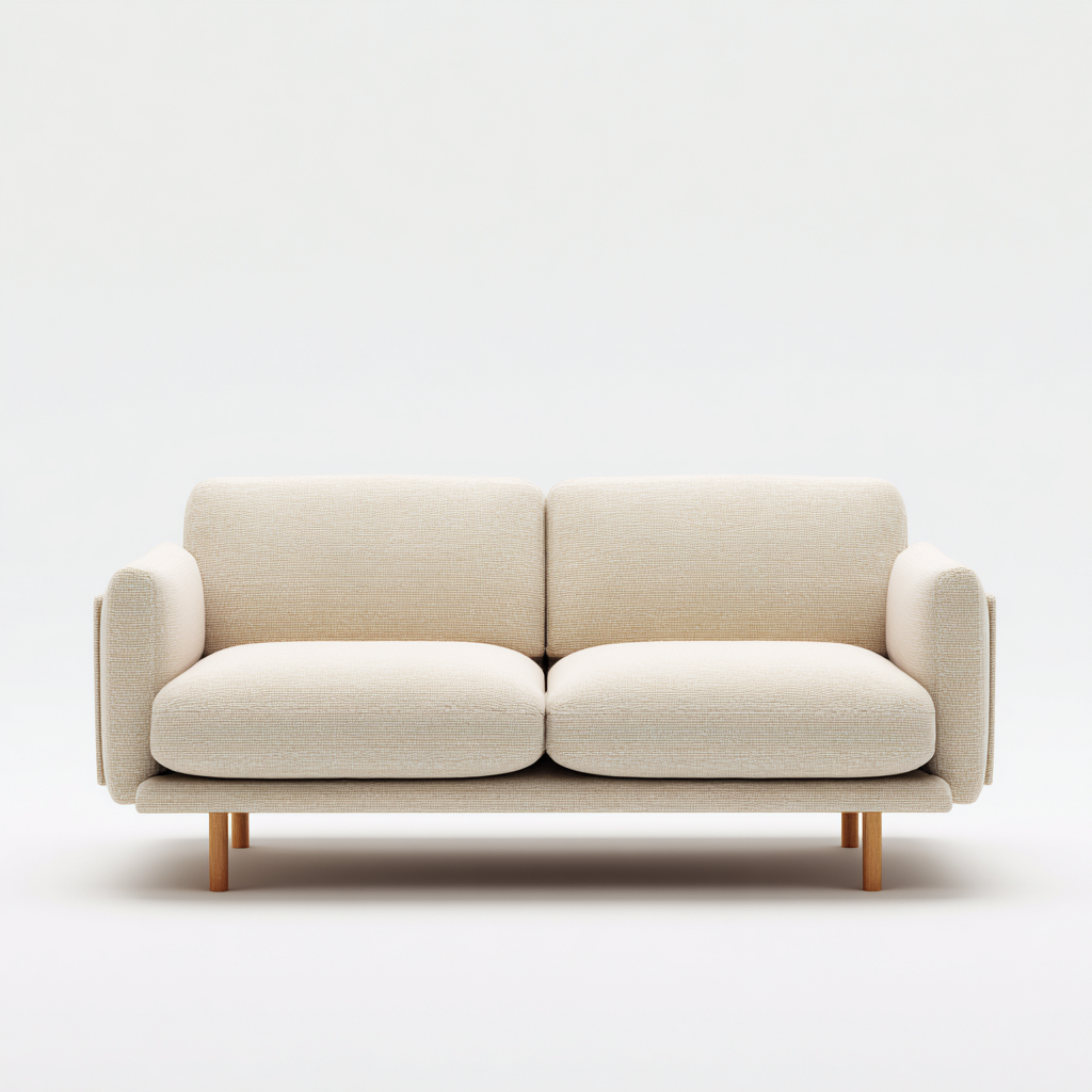 Canapé 2 places en tissu 158x82x86 cm - beige - design moderne adapté au salon-Nicheuse