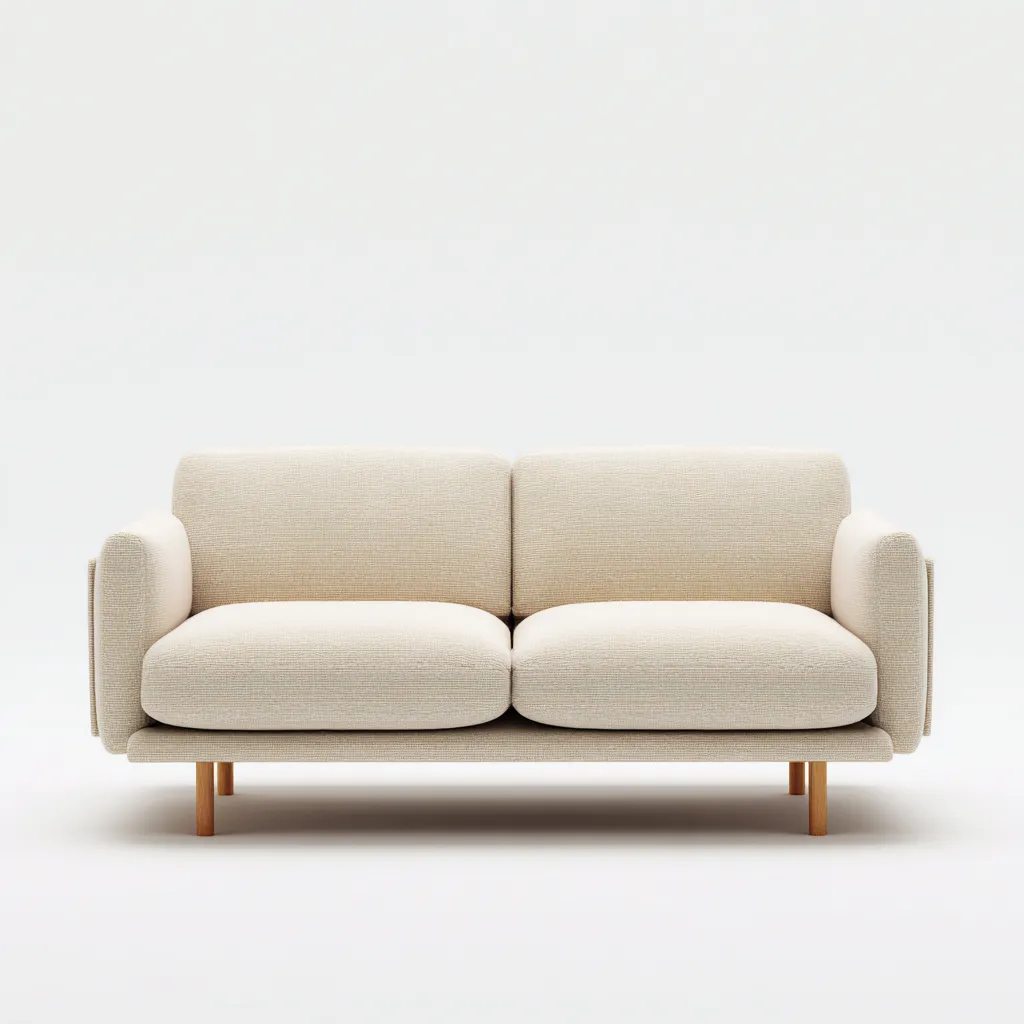 Canapé 2 places en tissu 158x82x86 cm - beige - design moderne adapté au salon-Nicheuse