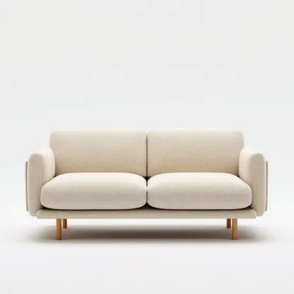 Canapé 2 places en tissu 158x82x86 cm - beige - design moderne adapté au salon-Nicheuse