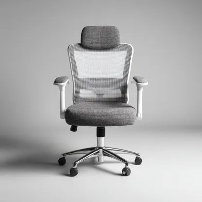 Chaise de bureau - maille respirante et tissu 62x62x118 cm - gris - ergonomique pour bureau - style moderne-Nicheuse