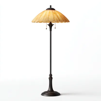 Lampadaire métal et verre 40x40x165 cm - ambre - bronze foncé - pour salon - style vintage-Nicheuse