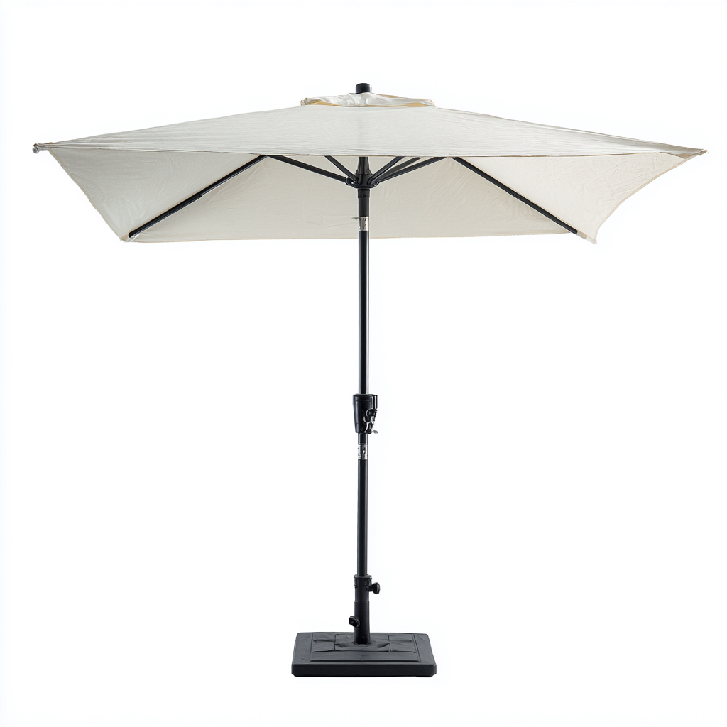 Parasol de jardin Polyester et métal 300x300x250 cm - beige - style moderne pour usage extérieur-Nicheuse