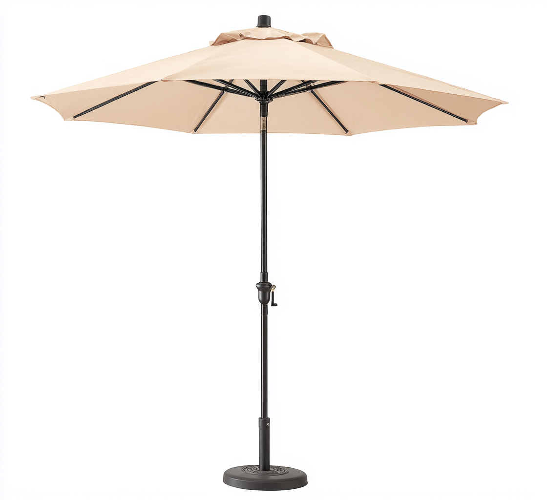 Parasol de jardin Polyester et métal 298x298x246 cm - beige - style moderne pour usage extérieur-Nicheuse