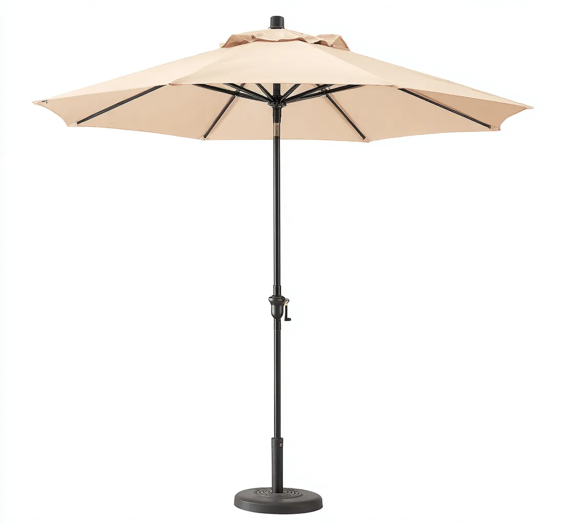 Parasol de jardin Polyester et métal 298x298x246 cm - beige - style moderne pour usage extérieur-Nicheuse