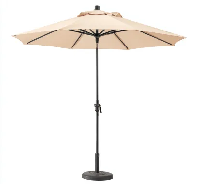 Parasol de jardin Polyester et métal 298x298x246 cm - beige - style moderne pour usage extérieur-Nicheuse