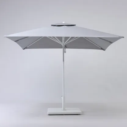 Parasol de jardin Polyester et métal 300x300x250 cm - gris clair - style moderne pour usage extérieur-Nicheuse