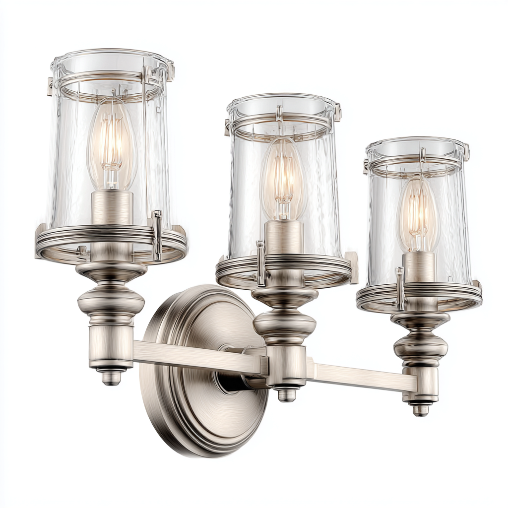 Applique murale métal et verre 45x18x27 cm - argenté - adaptée à l'intérieur - design classique-Nicheuse