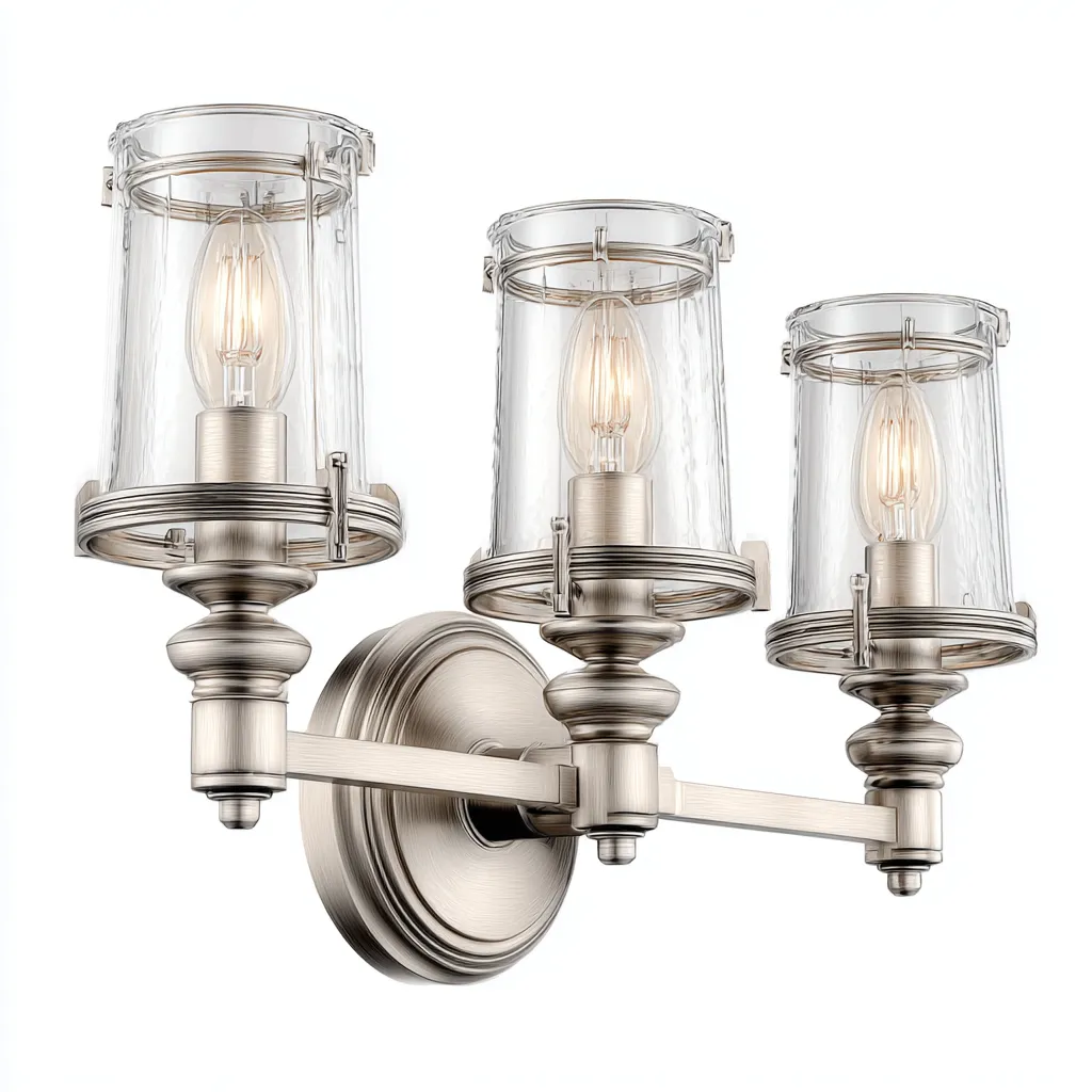 Applique murale métal et verre 45x18x27 cm - argenté - adaptée à l'intérieur - design classique-Nicheuse