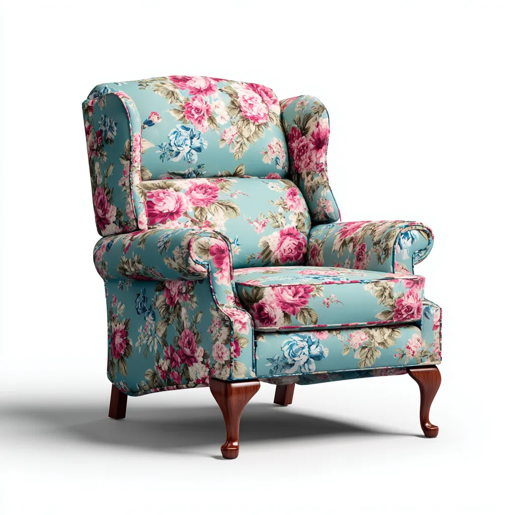 Fauteuil relax en tissu 88x94x108 cm - multicolore - design classique adapté au salon-Nicheuse