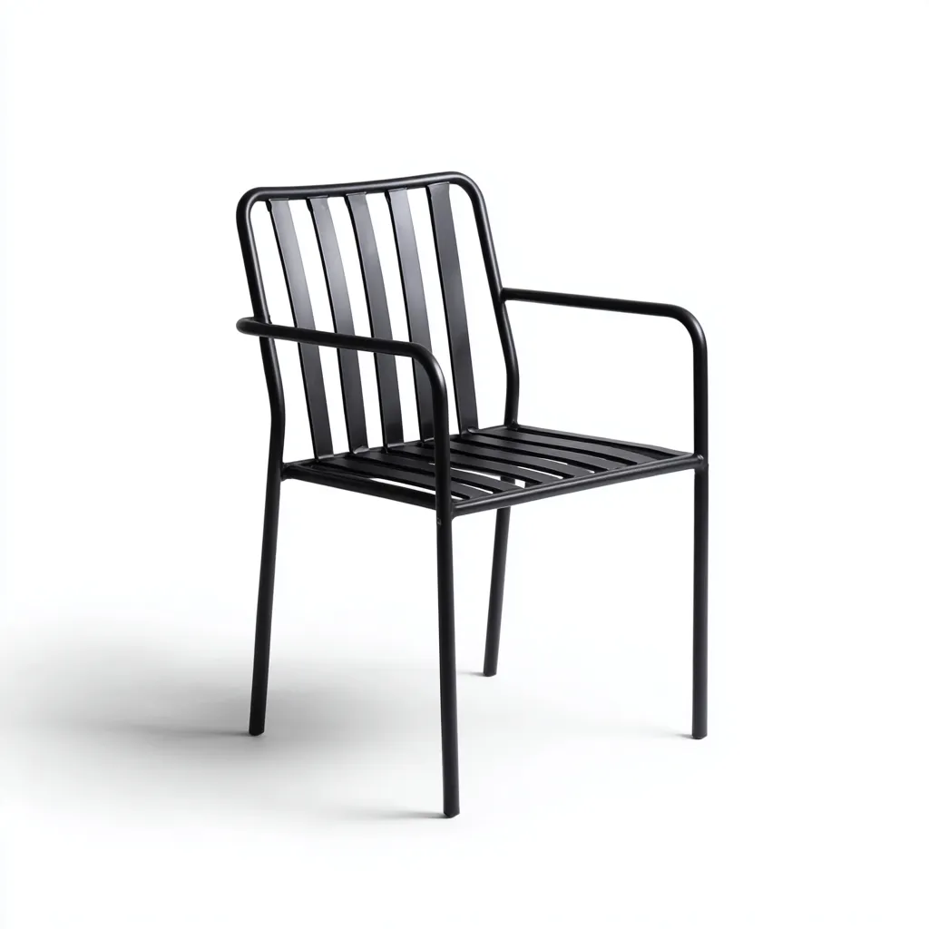 Fauteuil de jardin métal 55x56x84 cm - noir - adapté à l'extérieur - design moderne-Nicheuse