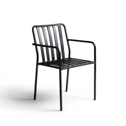 Fauteuil de jardin métal 55x56x84 cm - noir - adapté à l'extérieur - design moderne-Nicheuse