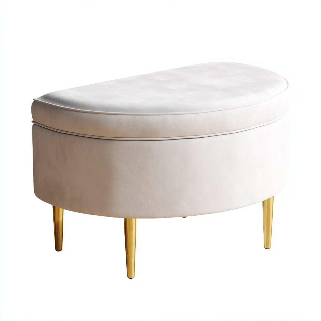 Banc de lit - tissu - 90x40x45 cm - beige - pour chambre - design moderne-Nicheuse